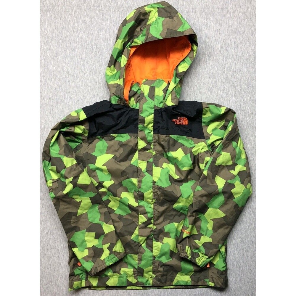 North Face Jacket Boys MEDUIM Camo Mesh Lined Pack Lightweight Wind Rain